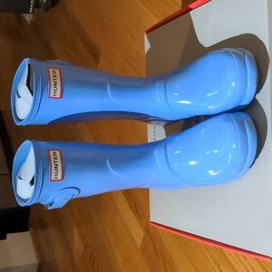 Light Blue Hunter Rain Boots Size 8